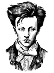 Portrait of Jean Nicolas Arthur Rimbaud, generative AI