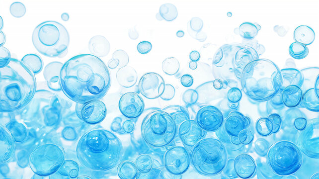 Blue Water Bubbles and Drops Illustration
