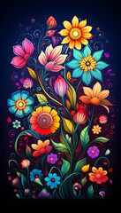 Fototapeta na wymiar Flowers Colorful