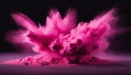 Pink smoke explosion in a dark background