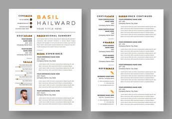 Yellow Accent Resume Template