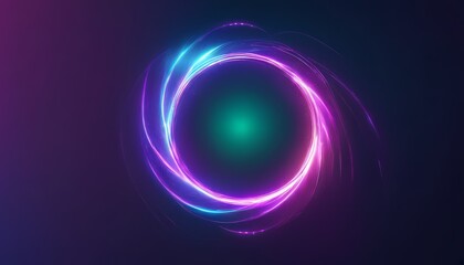 A purple and green circle with a blue line in the center
