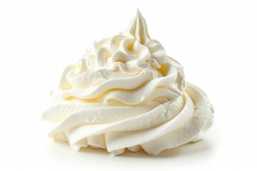 Whipped cream swirl isolated on white background cutout
