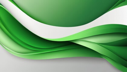 Green and white curved wave