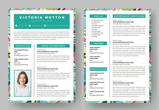 Colorful Resume Layout Template