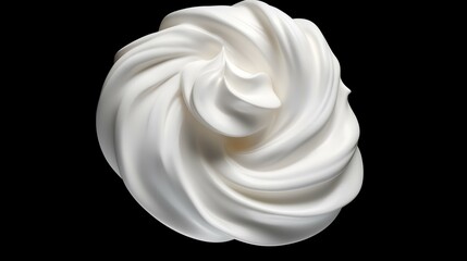 Whipped cream swirl isolated on transparent ba

