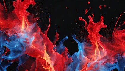 A red and blue fire background