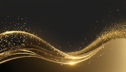 Gold and black background with gold and white sparkles