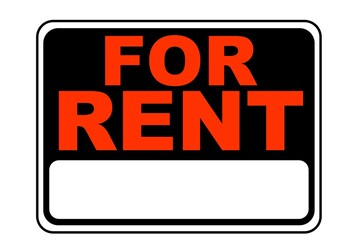 For rent orange and black sign