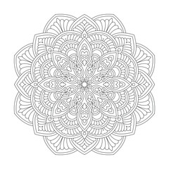 Natural Beauty mandala coloring book page vector file