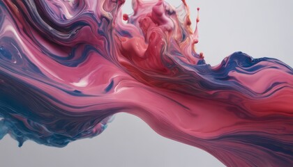 A painting of a red and blue splash
