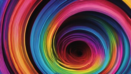 A colorful spiral of rainbow colors