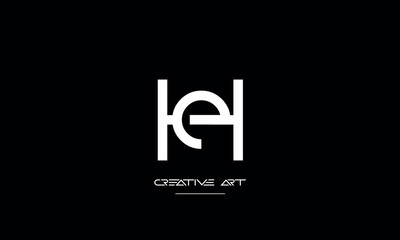 EH, HE, E, H abstract letters logo monogram