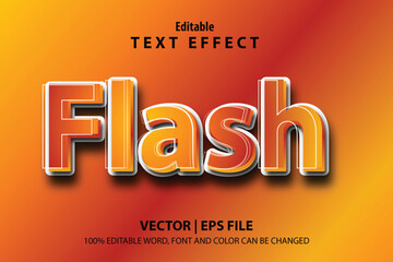 vector editable text effect flash orange 3d font effect. 