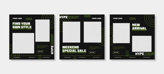 Digital marketing banner for social media post template. Trendy fashion social media post template