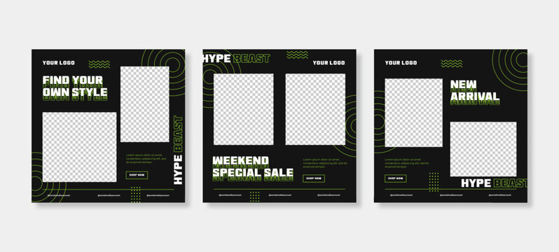 Digital marketing banner for social media post template. Trendy fashion social media post template