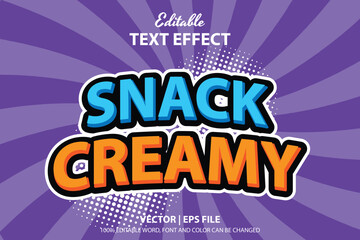 Naklejka na ściany i meble Vector editable 3D text effect template with bright and modern colors. Perfect for sweets, chocolate, ice cream. waffles or cake.