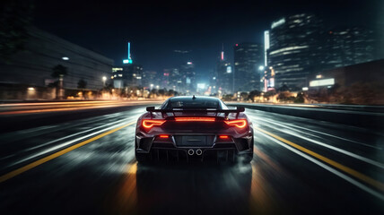 Fototapeta na wymiar Adrenaline-Fueled Street Racing Car Video Game Gameplay. Generative AI.