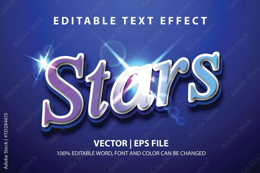 Poster vector text effect editable stars typography shiny font template background