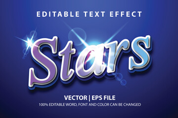 vector text effect editable stars typography shiny font template background - obrazy, fototapety, plakaty