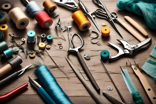 Set Of Tools On A White Background