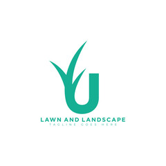Letter U landscaping logo design vector