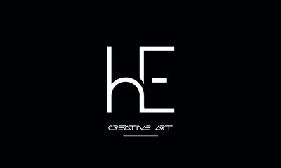 EH, HE, E, H abstract letters logo monogram
