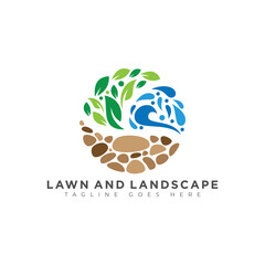 Landscape logo for lawn or gardening logo
