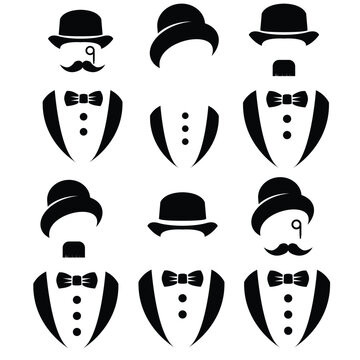 Gentleman's icon set of 6 .eps10 