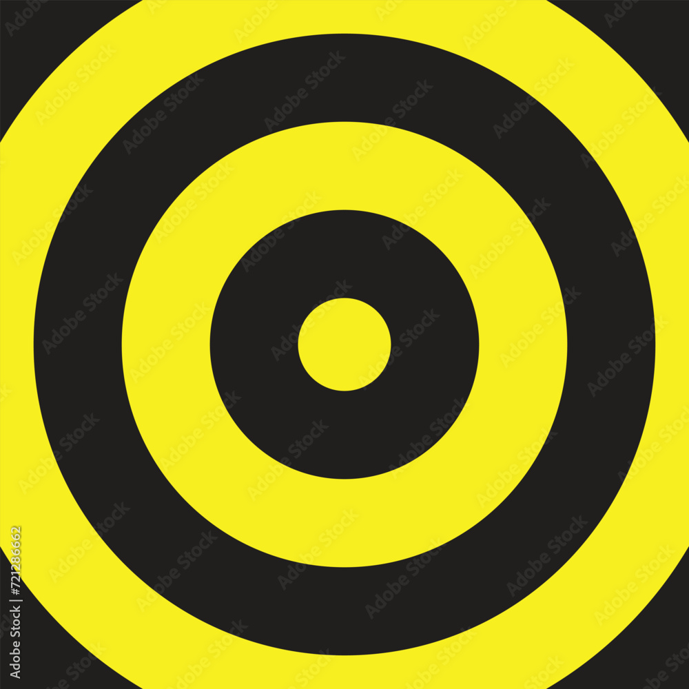Poster abstract repeatable seamless black yellow circle pattern.