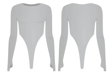 Grey bodysuit underwear. vector illustration