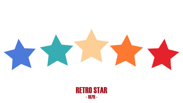 Retro 5 star icon. Customer feedback concept. Vector 5 token points stars rating review. Quality shape design. Vector five stars.
