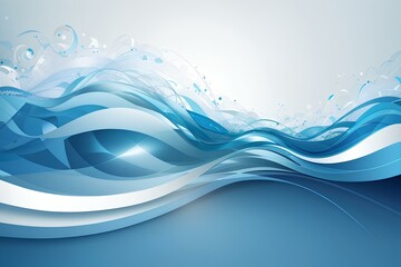 Abstract blue technology wave background, created by ai generated