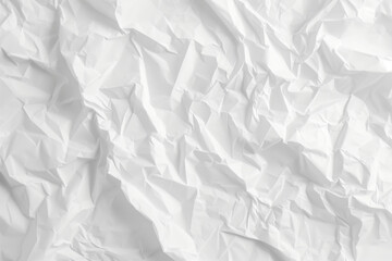 Crumpled white paper texture. Versatile background. Distressed paper surface ideal for diverse design purposes, adding depth and character to creative projects. - obrazy, fototapety, plakaty