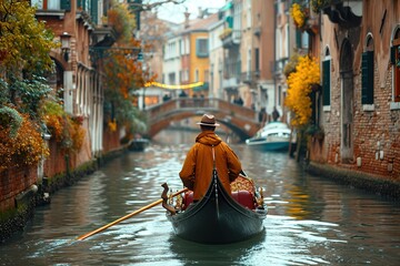 A romantic gondola ride with the gondolier singing in the background
