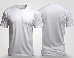 White blank t-shirt front and back views
