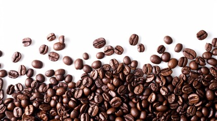 Obraz premium Aromatic Palette Exploring the Rich World of Ground Coffee Beans and Coffee Beans Background 
