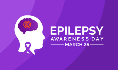 Epilepsy awareness day each year on March 26th. Greeting card, poster, flyer and Banner, background design.