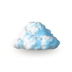 Stormy rainy cotton wool cloud isolated on white background.