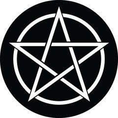 Simple pentagram icon. Premium symbol in stroke style. Design of pentagram icon. Vector illustration.