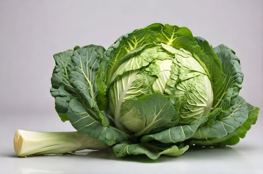 Fresh cabbage is a leafy green vegetable isolated on white background