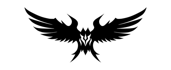 silhouette of an wings metal totem vector