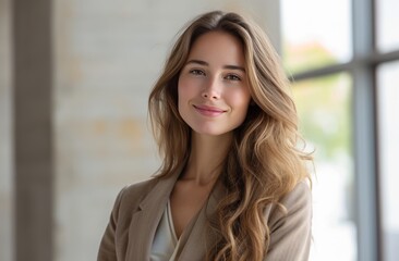 Smiling confident beautiful business women or CEO. Leadership and business concept.