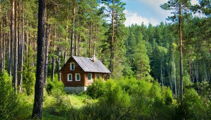 Einsames Haus im Wald