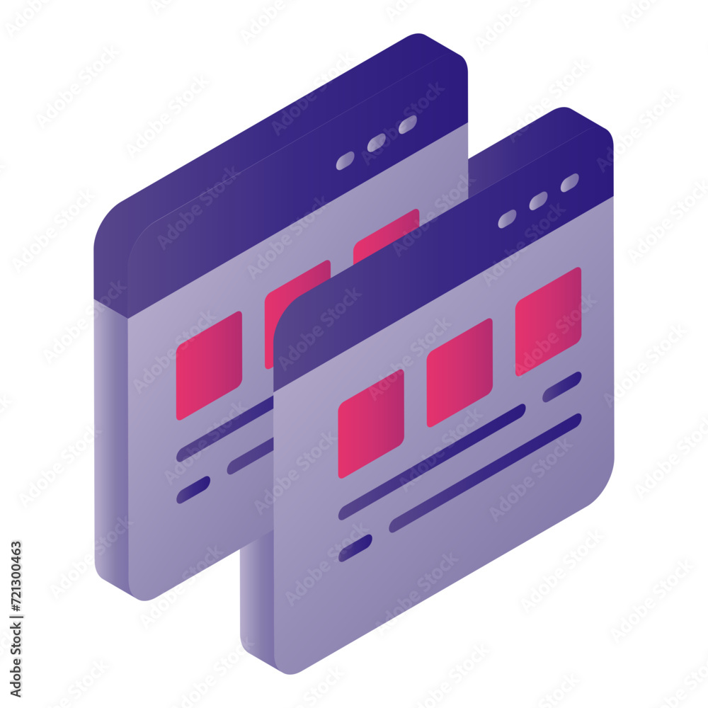 Poster url forwarding isometric concept, website cloaking sign, 301 moved permanently or server redirect ve