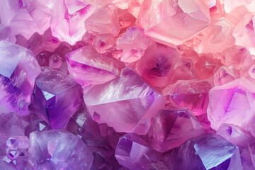 Purple and pink crystals surface. Natural mineral background