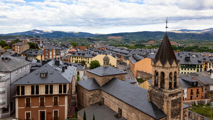 Ponferrada city view from the templar castle