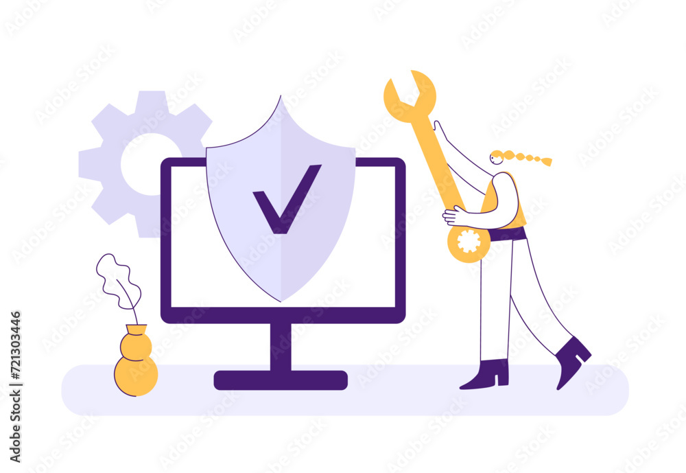 Aufkleber cyber security content. vector of security cyber