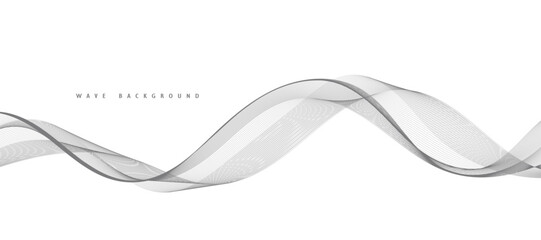 Lines for the background. Black stripes on a white background. Set of wavy lines. Multiple line waves. Creative line art. Grey waves with lines. Vector waves set. Curved wavy line, smooth stripe.