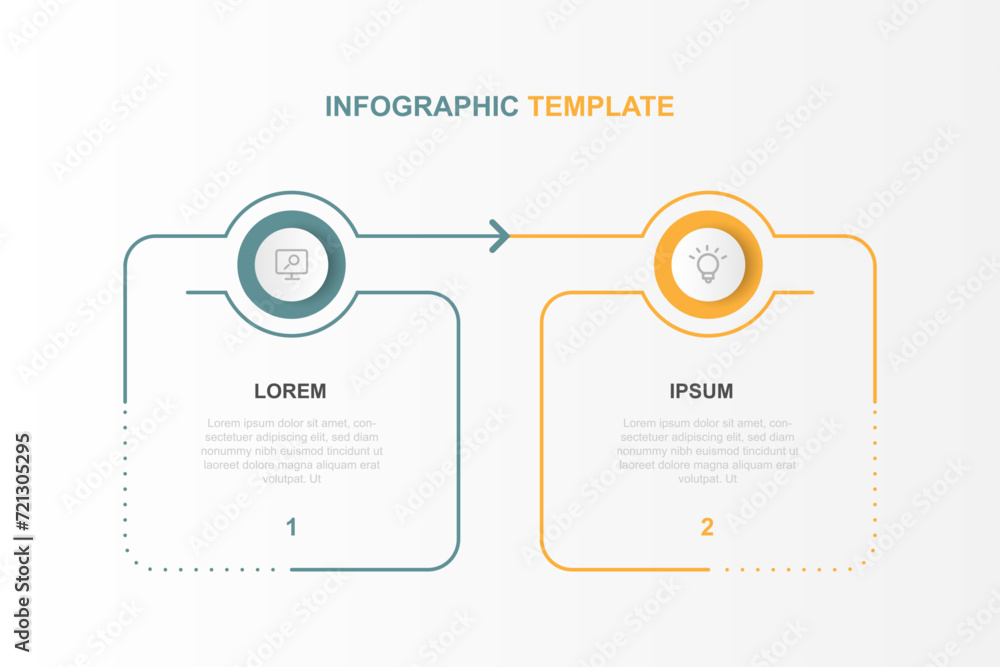 Poster Design template infographic vector element with 2 step line process suitable for web presentation and business information